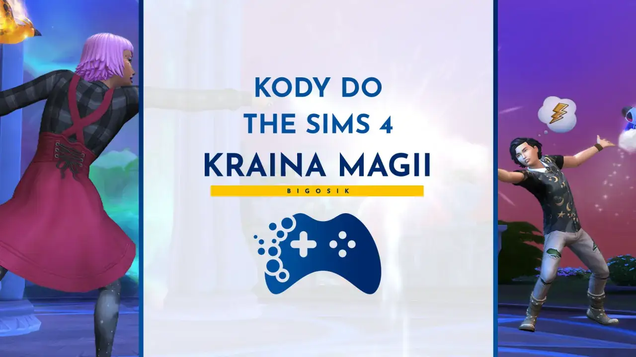 Kody do The Sims 4 Kraina Magii: Simka z r&oacute;żowymi włosami i sim z magicznym kostiumem.