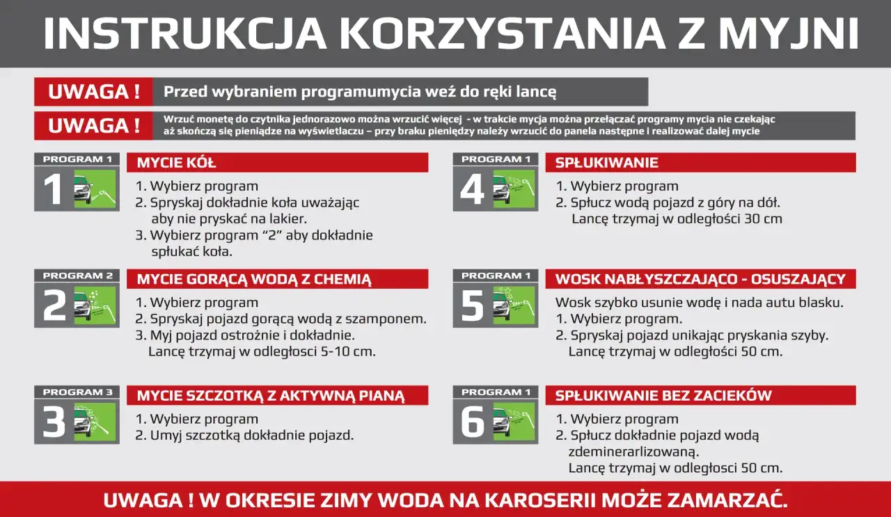 regulamin myjni bezdotykowej zasady