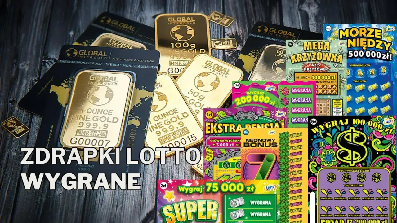 Złote sztabki i zdrapki Lotto z hasłem 