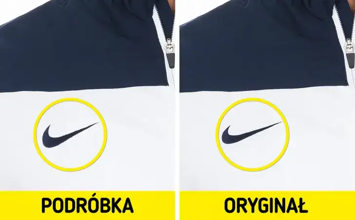 r&oacute;żnice między oryginalną a podrabianą bluzą nike