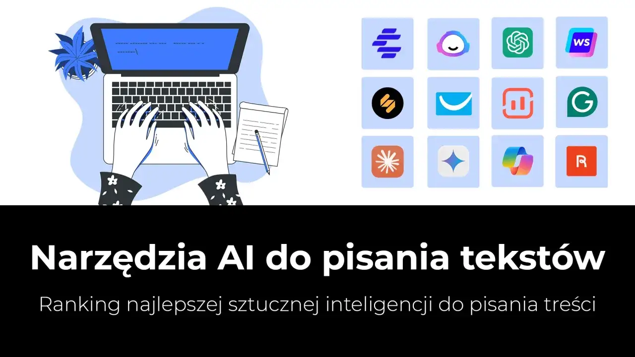 Aplikacje AI do pisania tekst&oacute;w por&oacute;wnanie logo