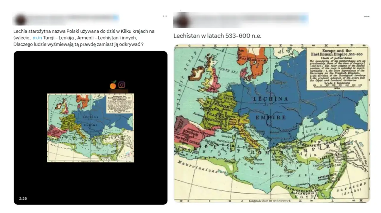 starożytne mapy lechii lub grodziska słowiańskie