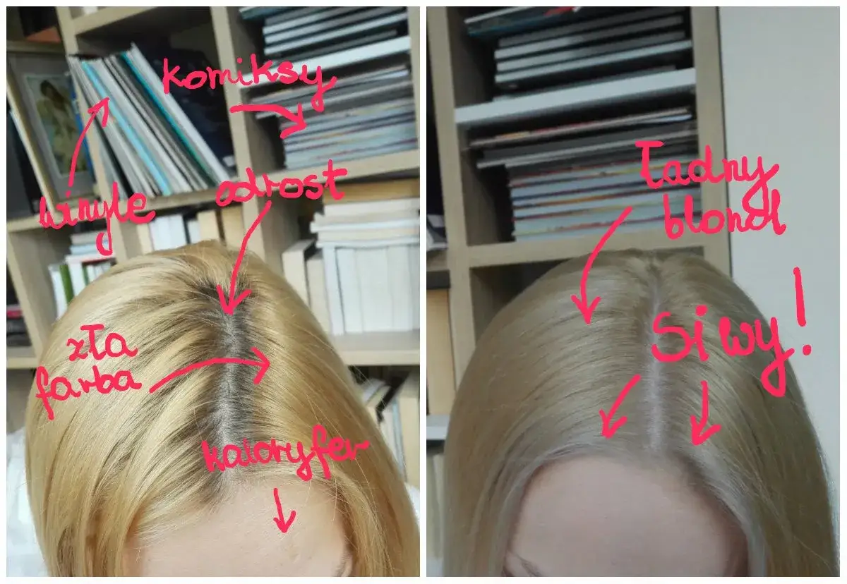 nieudany kolor włos&oacute;w przed i po