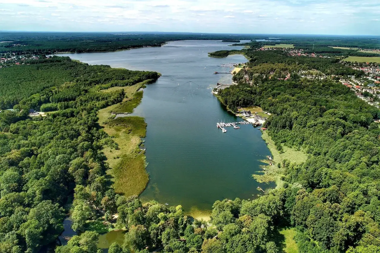 Jezioro Sławskie widok z lotu ptaka