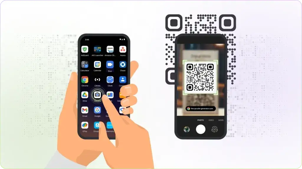 telefon skanujący kod QR