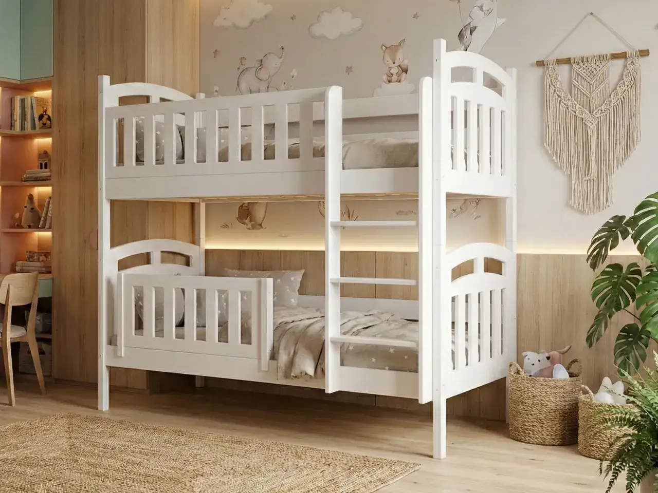 Solidna rama ł&oacute;żka piętrowego stelaż barierka