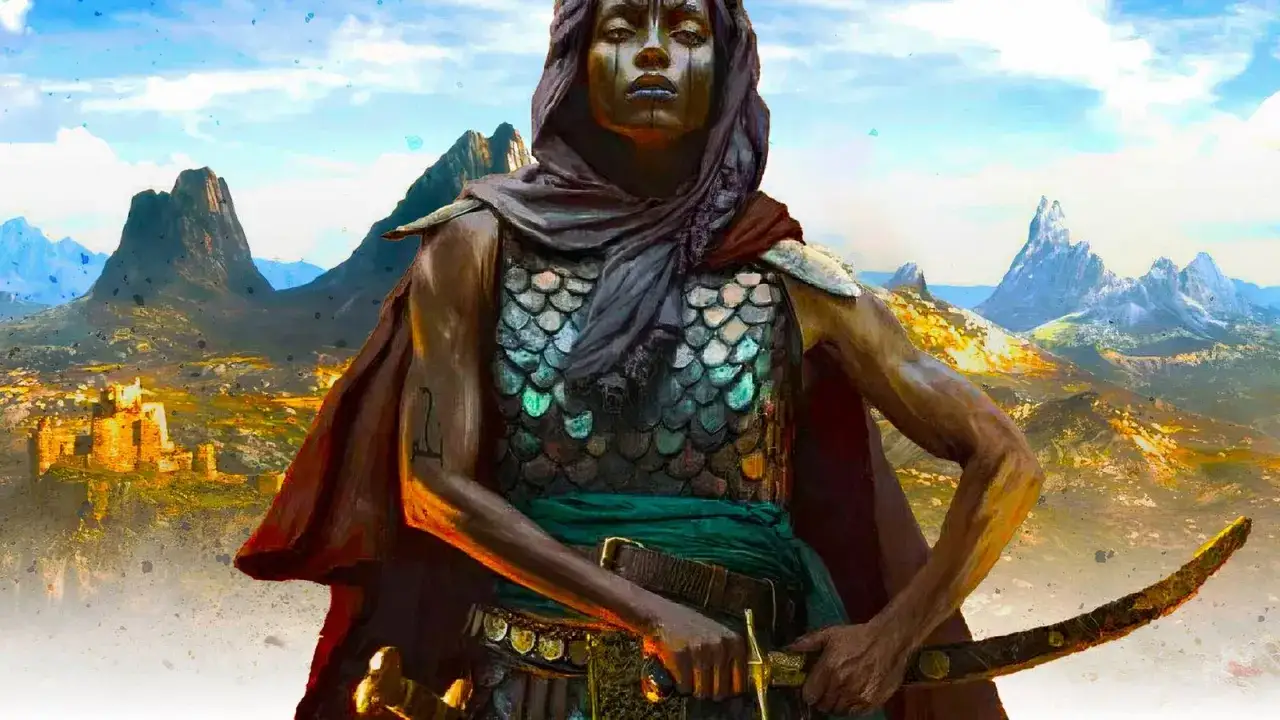 Wojowniczka z łukiem na tle g&oacute;r i ruin miasta. Czy to zapowiedź The Elder Scrolls 6?