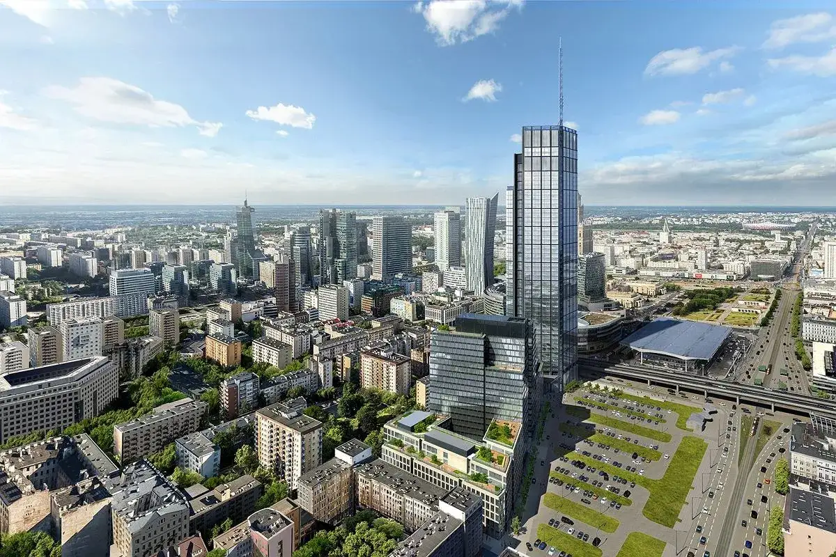 Warszawa panorama wieżowce