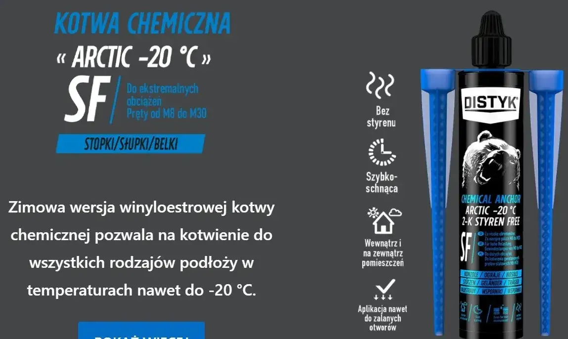 kotwa chemiczna zimowa zastosowania