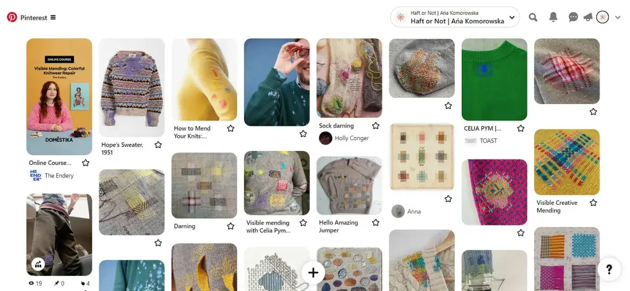 przykłady visible mending na ubraniach