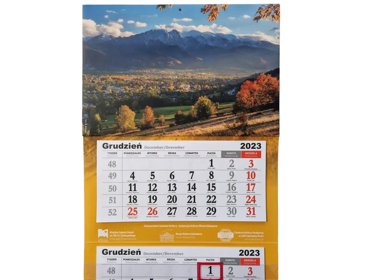kalendarz sezon&oacute;w turystycznych Zakopane