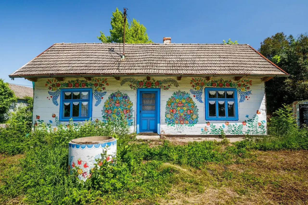 Zalipie malowane domy wieś