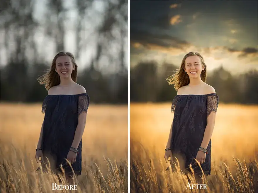 Zdjęcie przed i po obróbce w Photoshopie