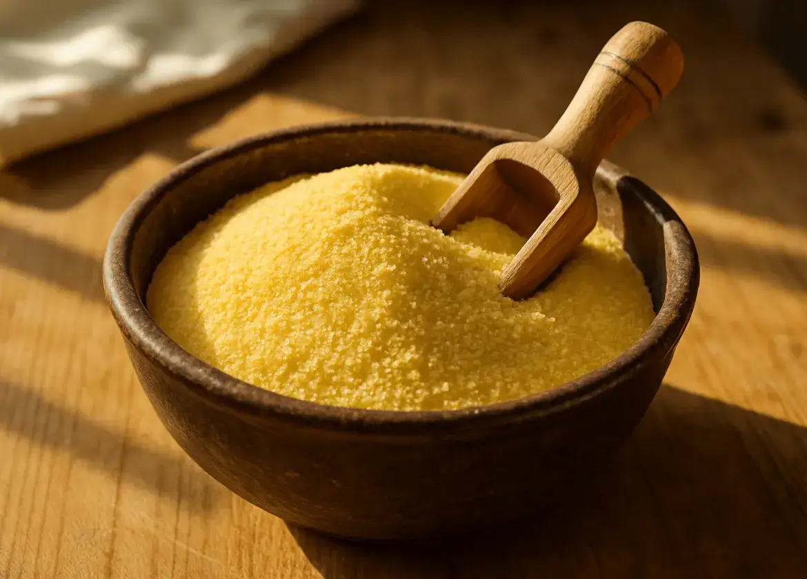 Mąka kukurydziana w misce