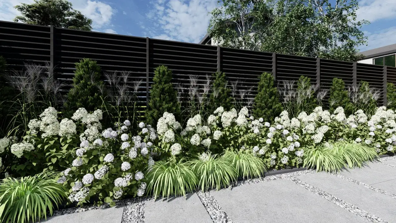 Rośliny maskujące betonowy płot