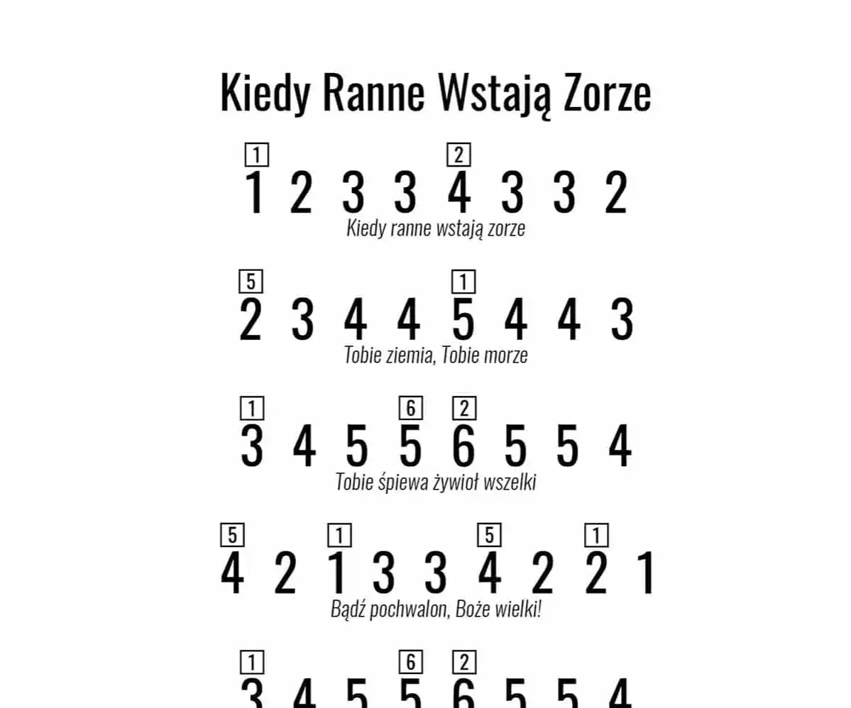Nuty Kiedy ranne wstają zorze pdf