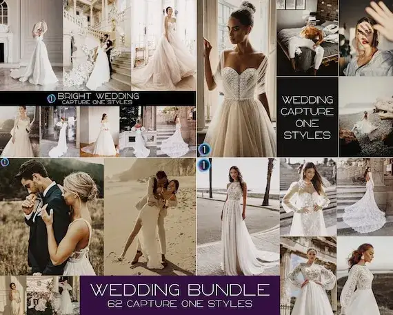 różne style fotografii ślubnej kolaż