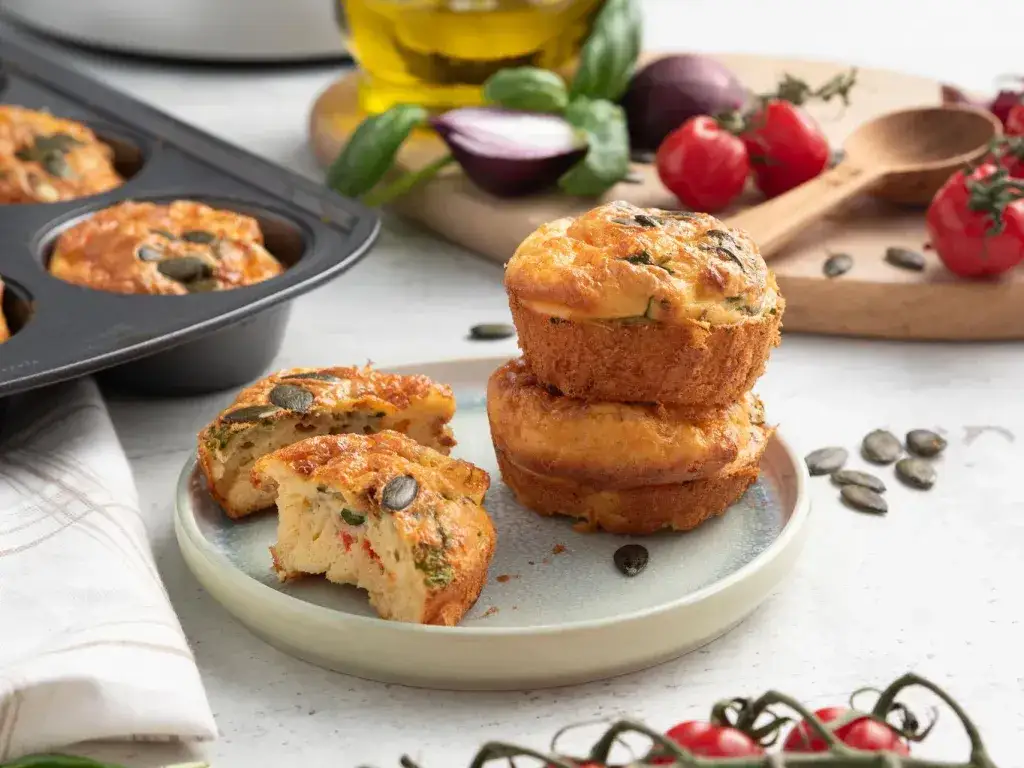 wytrawne muffiny białkowe z warzywami