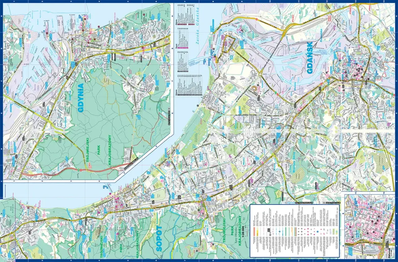 Mapa trasy Gdańsk Gdynia samochodem