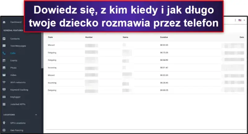 Por&oacute;wnanie funkcji aplikacji do kontroli rodzicielskiej, interfejs aplikacji mSpy