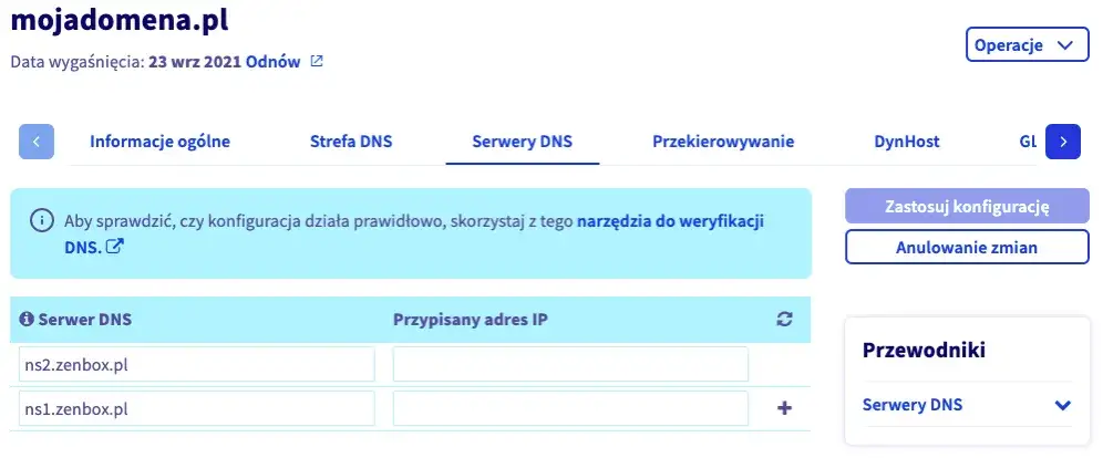 OVHcloud zmiana serwer&oacute;w DNS krok po kroku