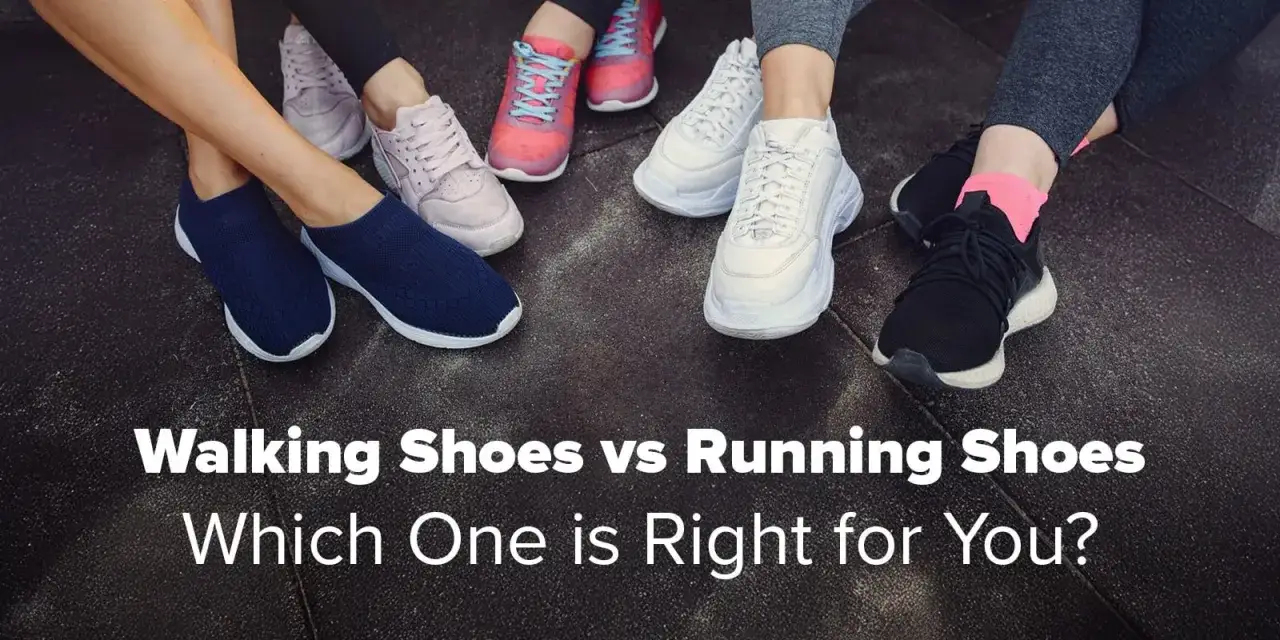 Różne buty sportowe na ciemnym tle. Czy buty do biegania nadają się do chodzenia?