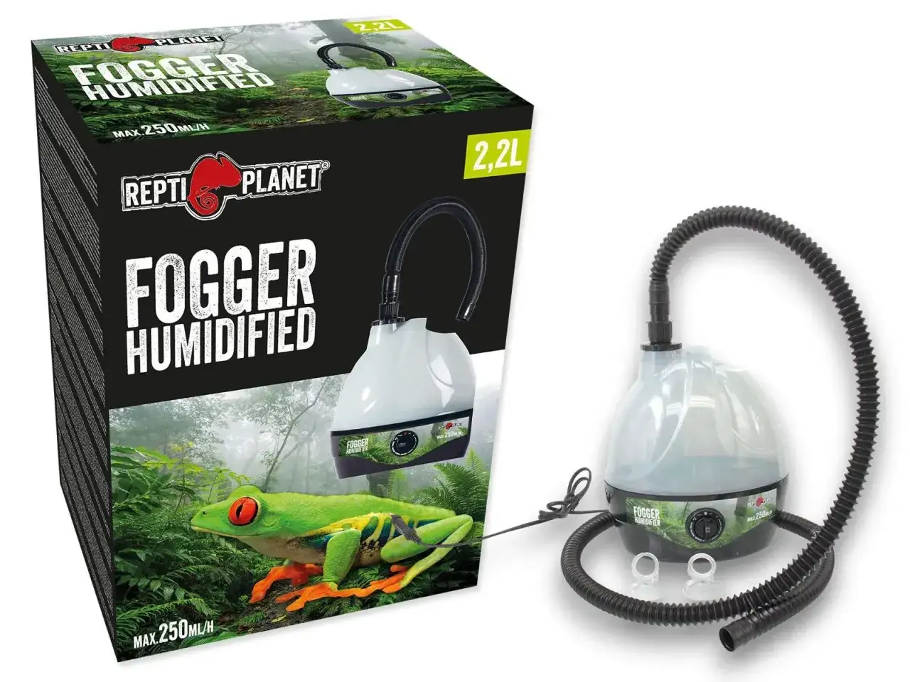 Nawilżacz ultradźwiękowy Repti Planet Fogger Humidified. Czy jest szkodliwy dla zwierząt? Zapewnia wilgotne środowisko dla płaz&oacute;w.