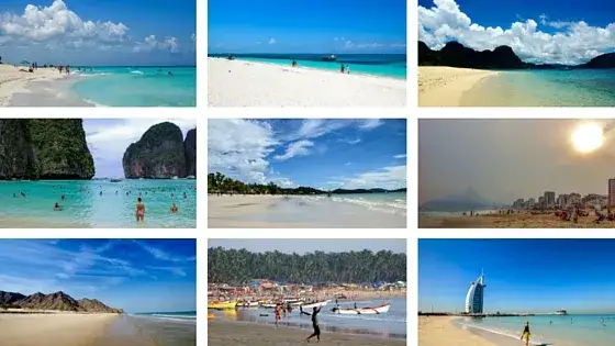 Egzotyczne plaże świata kolaż