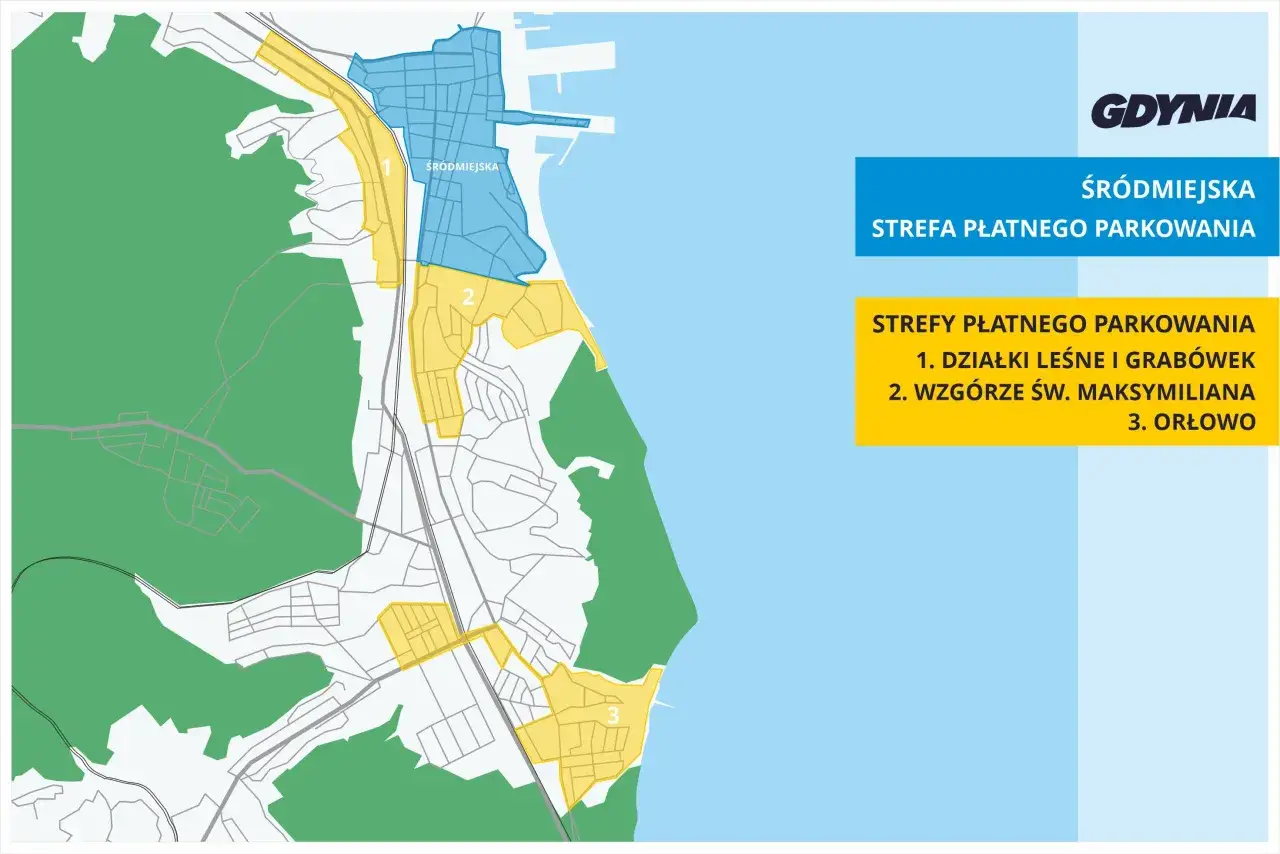 Mapa Strefy Płatnego Parkowania Gdynia Molo Południowe