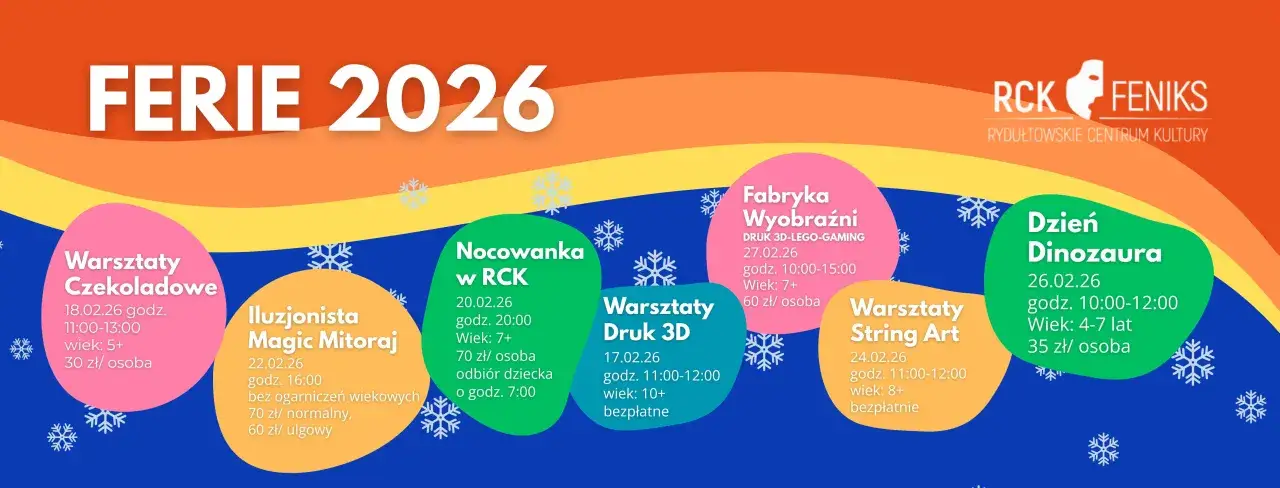 Rydułtowskie Centrum Kultury Feniks zajęcia warsztaty dla dzieci i dorosłych