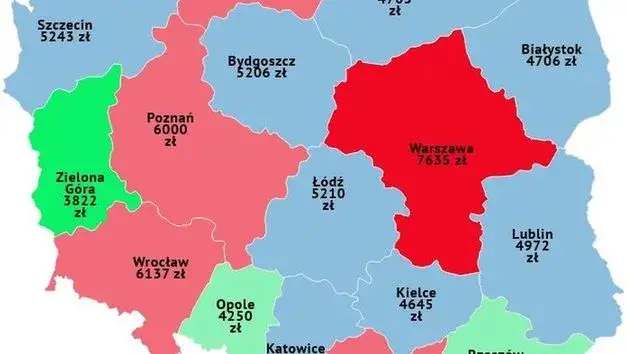 mapa cen mieszkań polska najtańsze regiony 2026