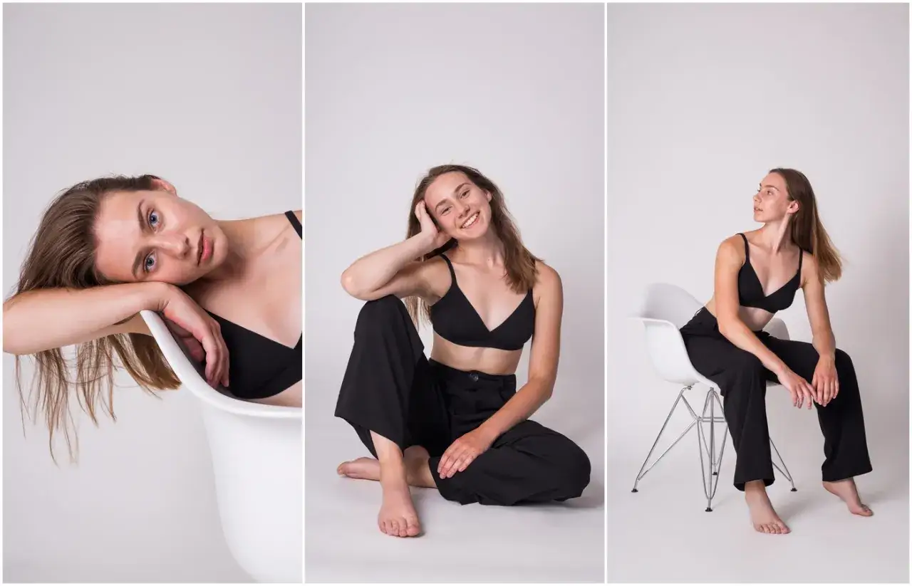 casting modelki, kulisy sesji zdjęciowej dla e-commerce, modelka na planie zdjęciowym