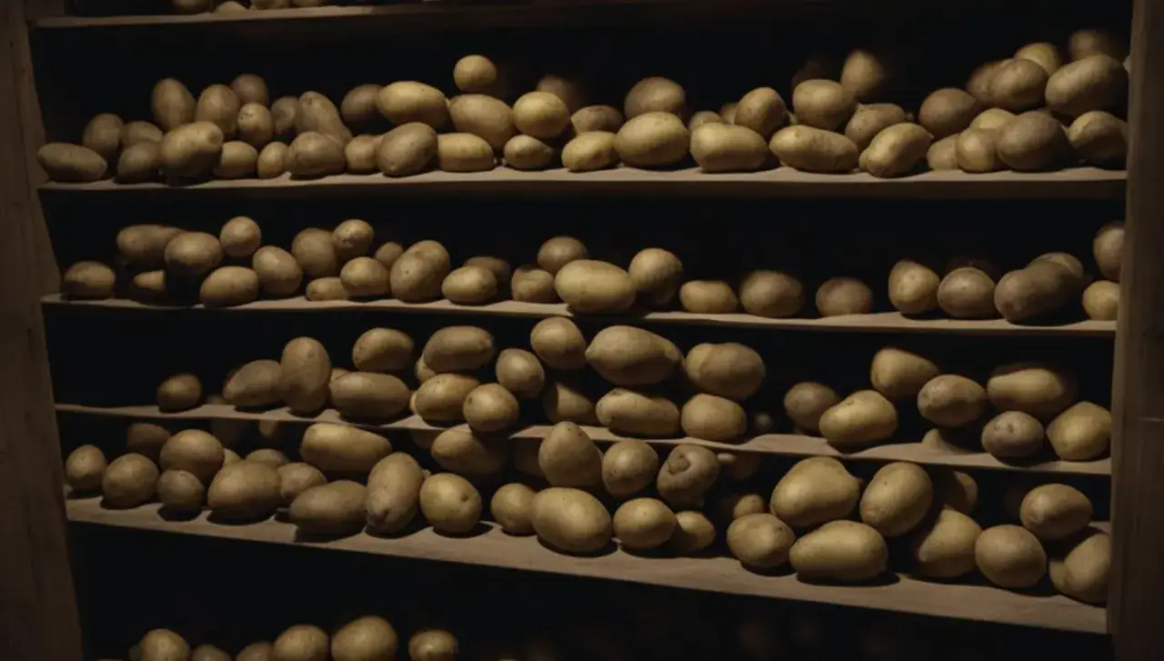 Półki uginające się pod ciężarem ziemniaków. Mnóstwo pomysłów na to, co zrobić z obranymi ziemniakami: frytki, placki, puree.
