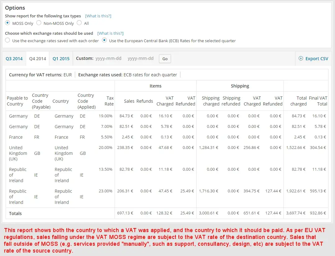 VAT invoice with refactored costs