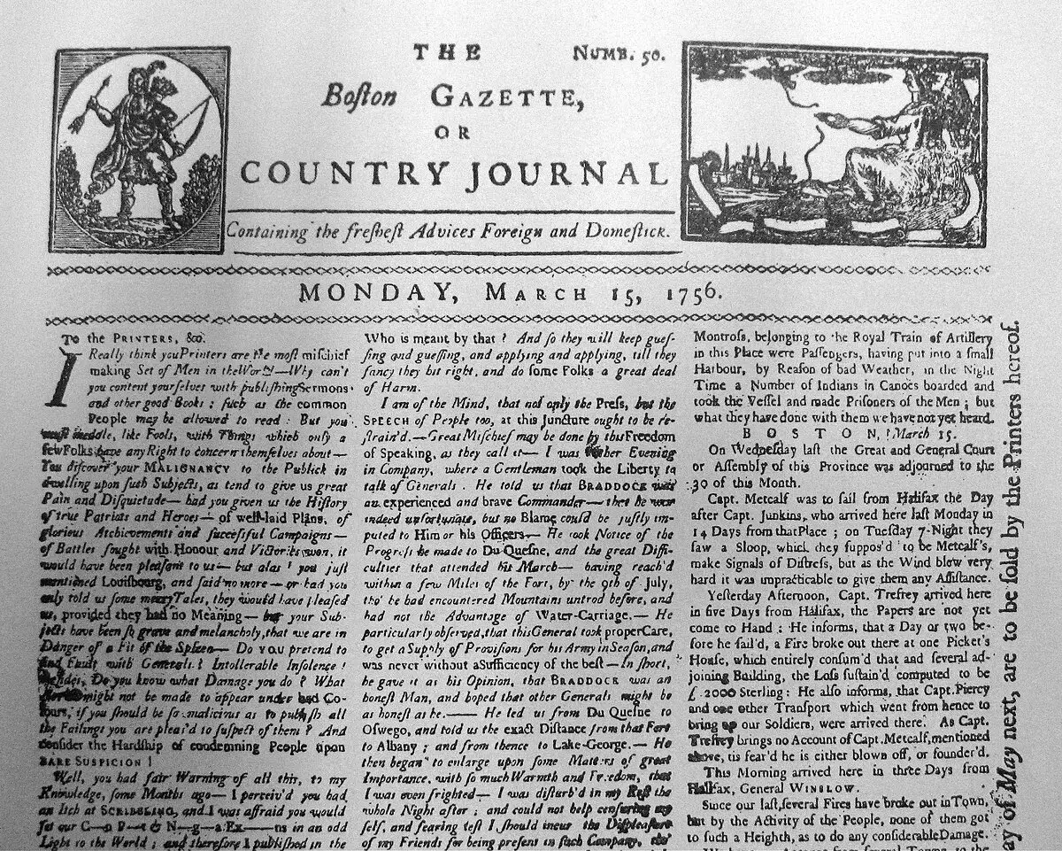 Stara gazeta The Boston Morning Post 1839