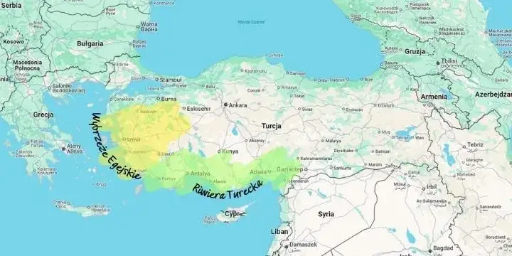 Morze Egejskie wybrzeże Turcji zatoki