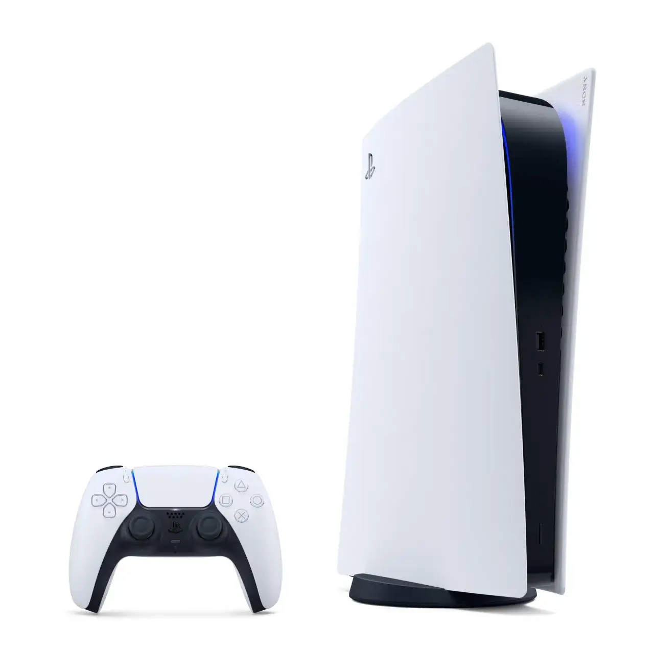PS5 Digital Edition console and games