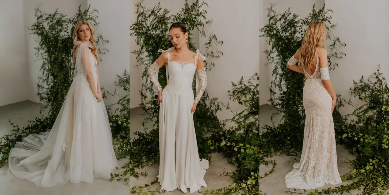 Trzy panny młode w pięknych sukniach ślubnych. Zastanawiasz się, co zrobic z suknią ślubną po ślubie?