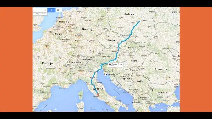 mapa trasy polska włochy samochodem