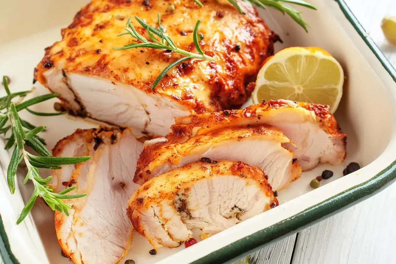 Pieczony filet z indyka w całości