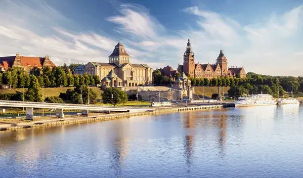Wały Chrobrego panorama Szczecin