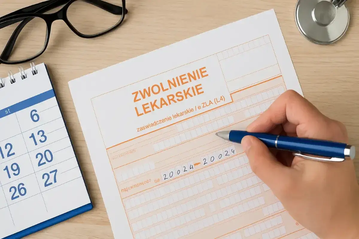 Ręka pisze na druku 