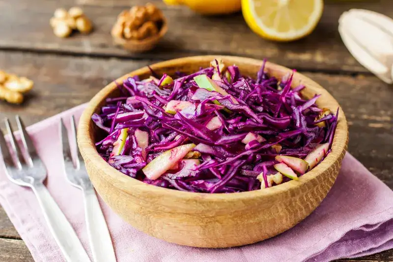 salade chou rouge pommes noix