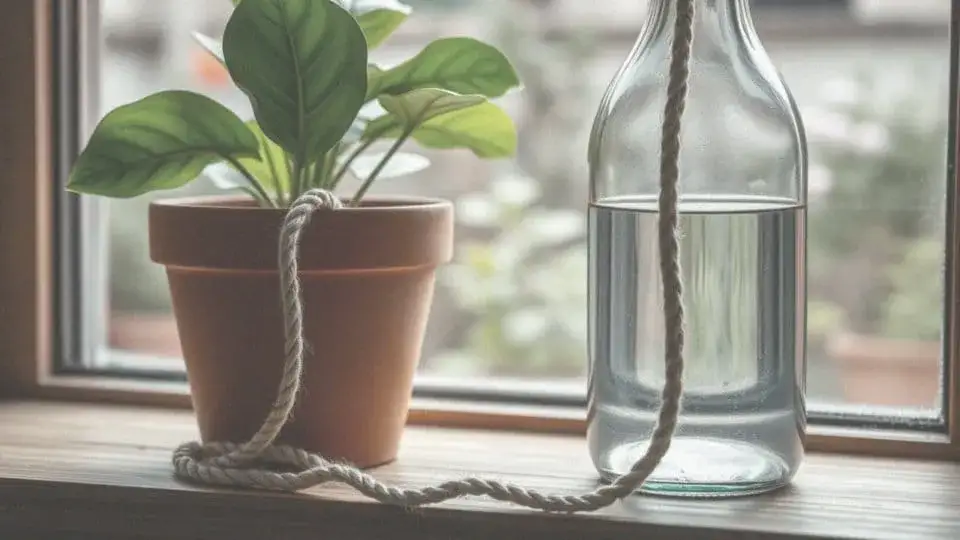 nawadnianie roślin sznurkiem schemat