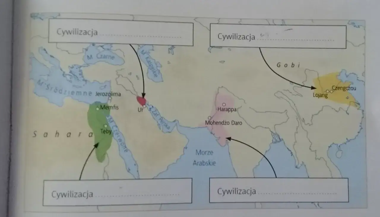 mapa starożytnych cywilizacji rzecznych