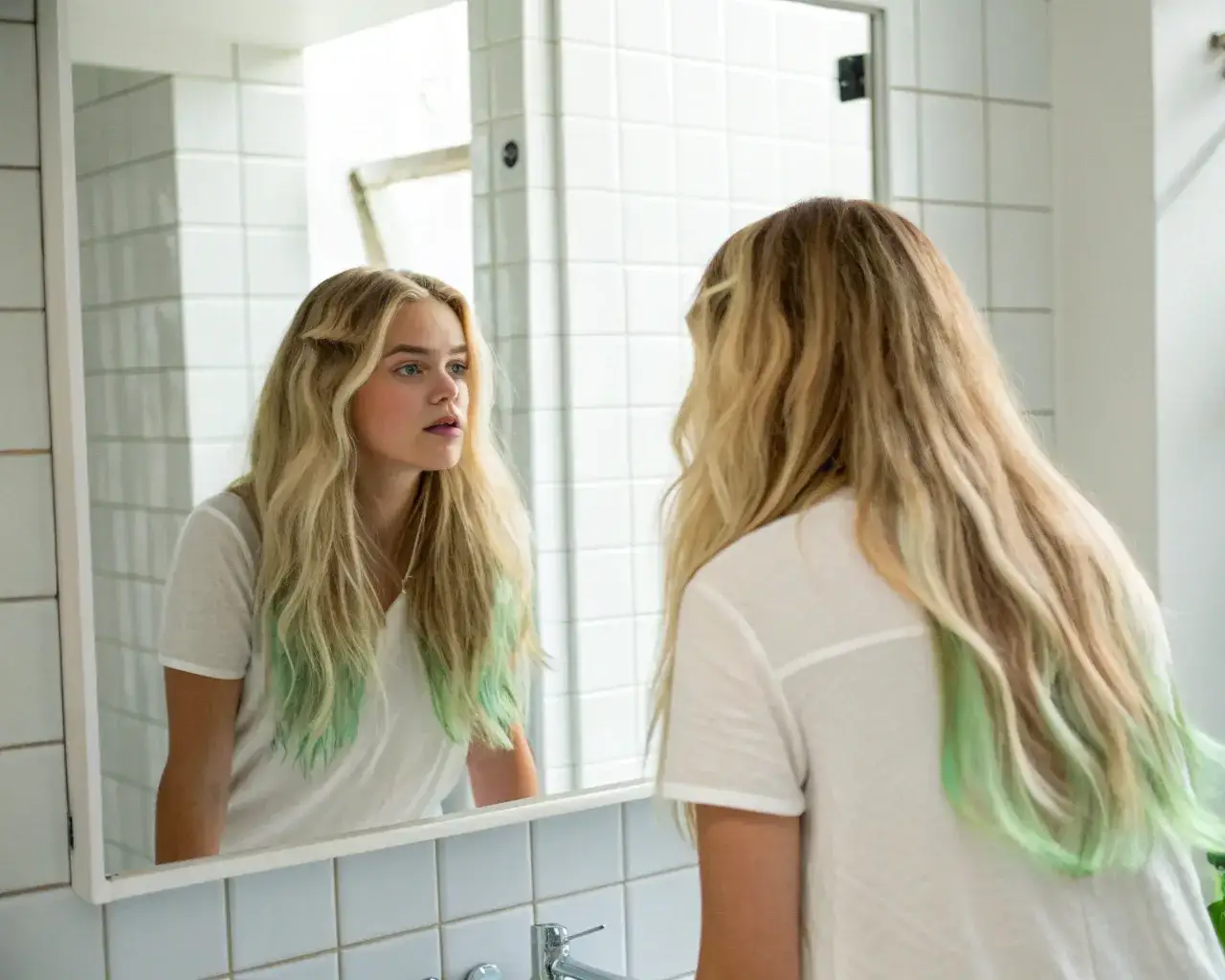 włosy z zielonym odcieniem po farbowaniu henny