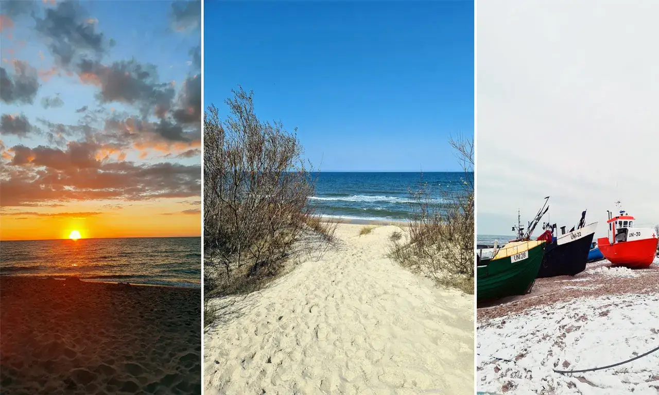 Mielno plaża pogoda słońce