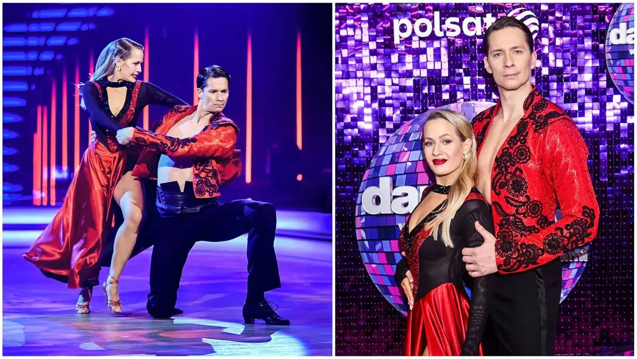 Para zmysłowa w czerwonych strojach tańczy na parkiecie. Czy to zapowiedź emocji w 