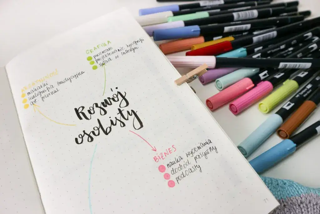 osoba planująca rozw&oacute;j osobisty notes