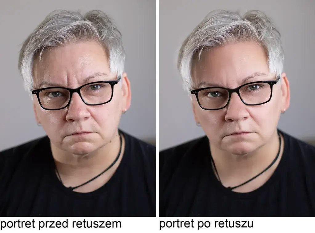 Retusz portretu Photoshop przed i po